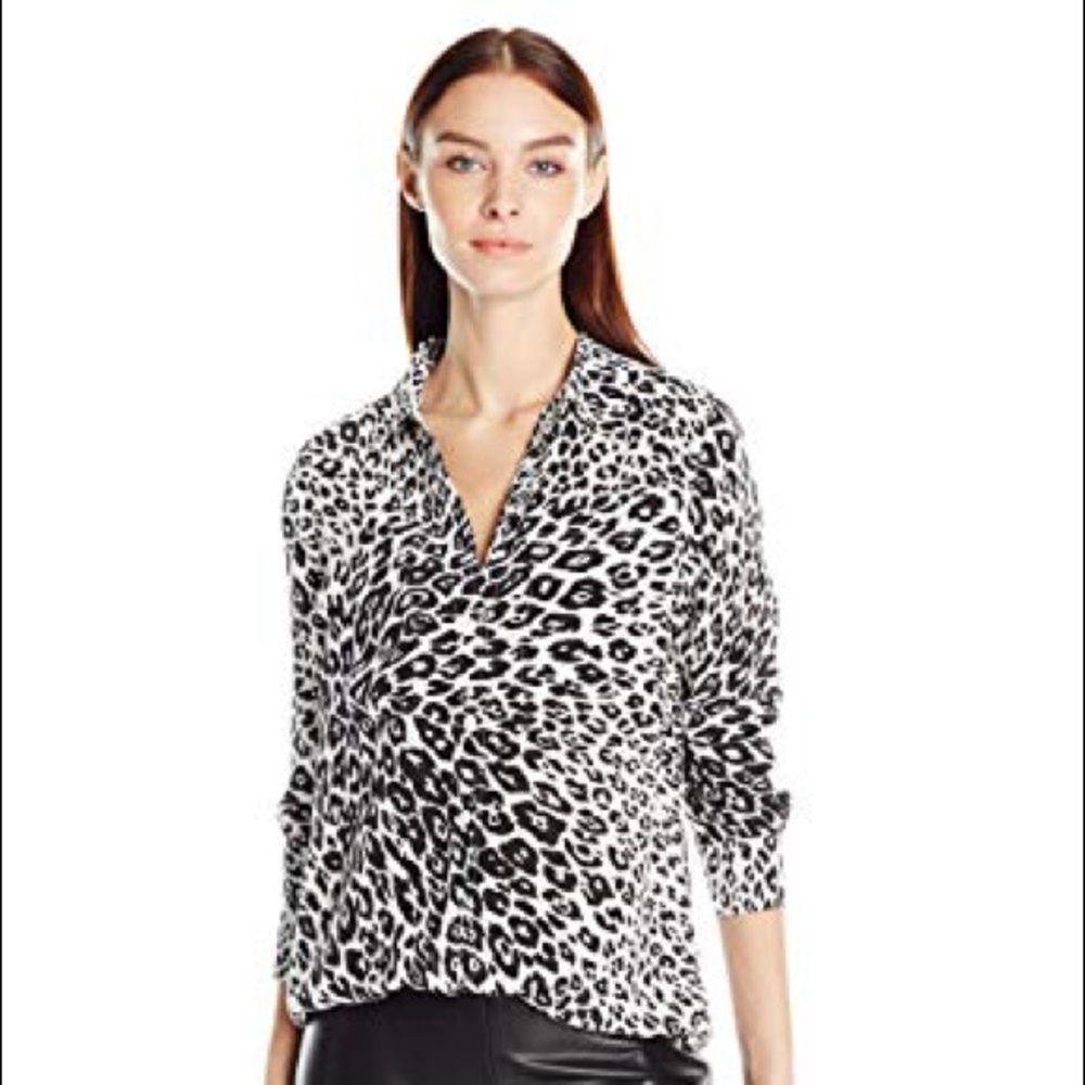 Equipment Slim Signature Cheetah Print Blouse Top